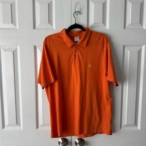 Orange Brooks Brothers Polo Shirt Gold Logo 100% Cotton L Original Fit